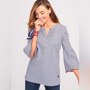 Talbots Oprah Magazine Gingham Embroidered Popover